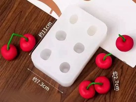 Molde silicona 6 cerezas grandes 